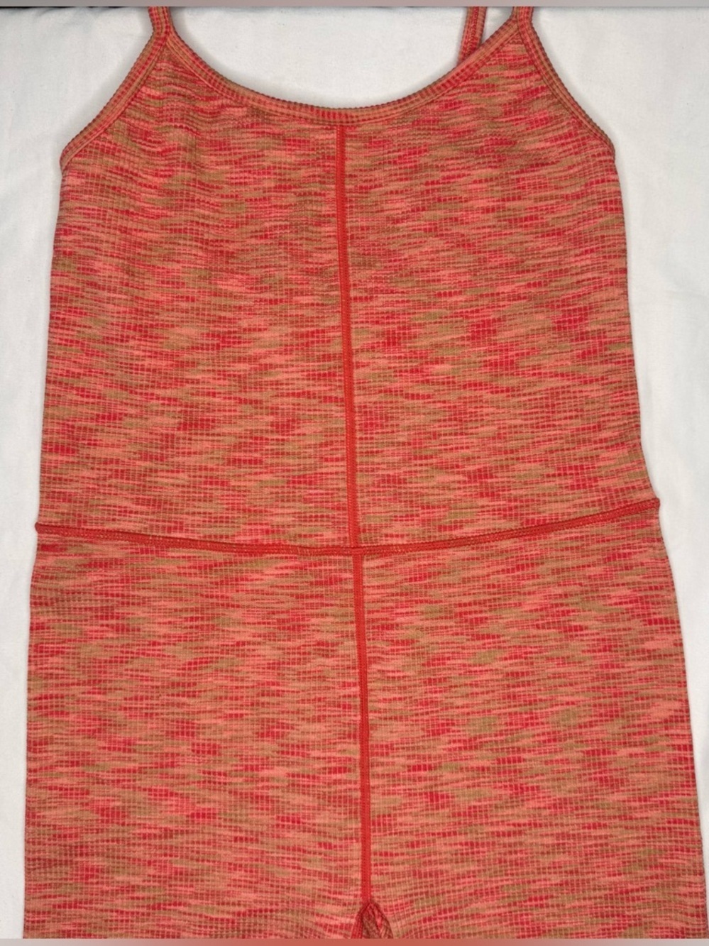 JoyLab heathered coral/orange-pink blend Open Back Bodysuit Romper - Picture 2 of 16